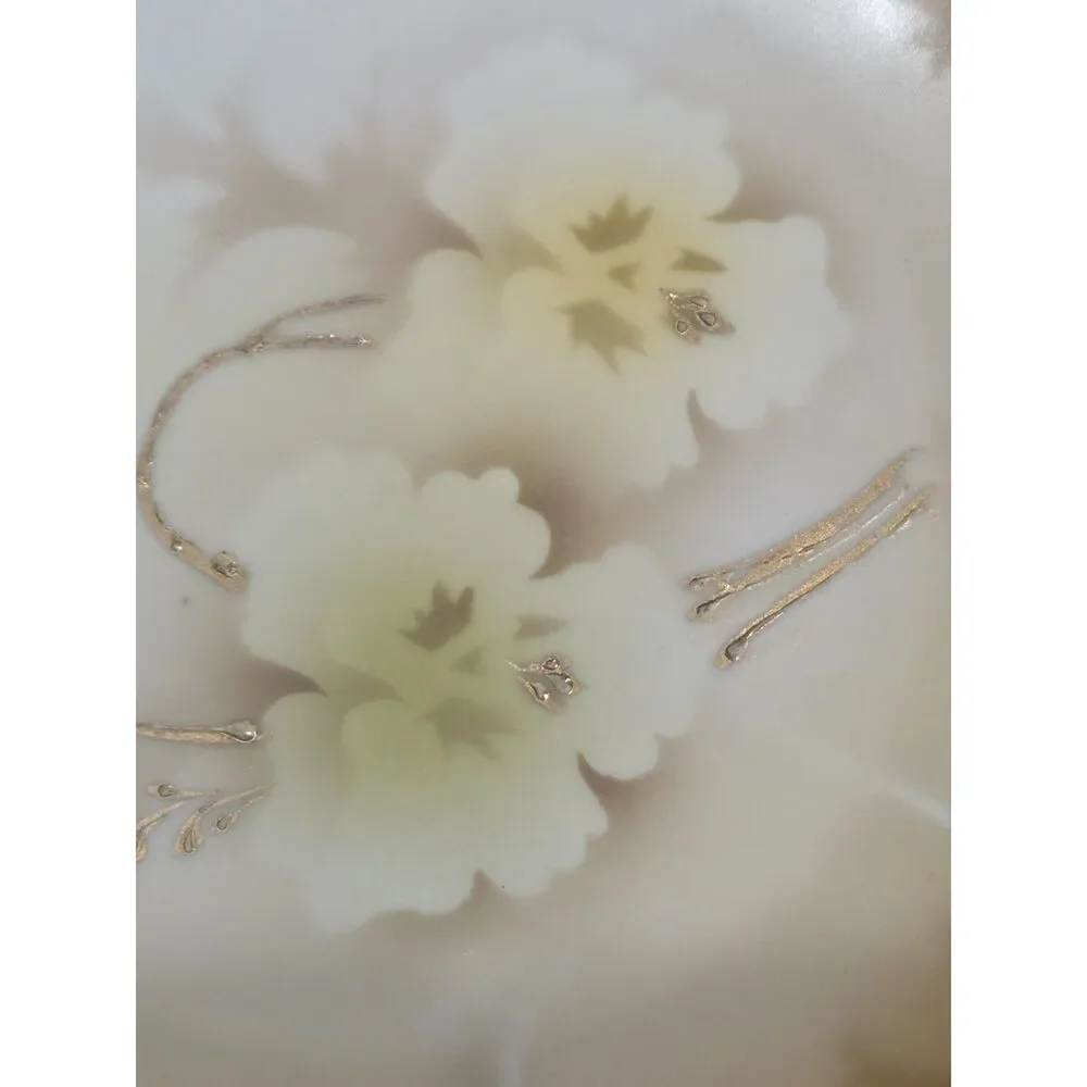 RS Germany Antique Poppy Bowl Gold Gilt Scalloped Edge Hand Painted